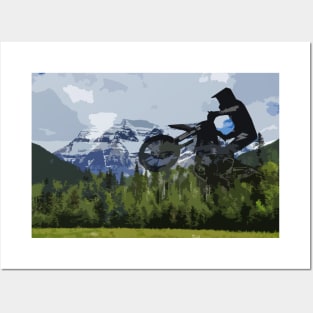 Mountain View Racer - Mount Robson Motocross Rider Posters and Art